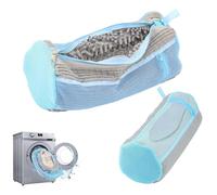 OWYELO 2er-Pack Schuhwaschbeutel mit Seitentasche & Sicherheitsverschluss, Wiederverwendbare Wäschesäcke für Schuhe, 360°mit Seitentasche für Sohlen, Maschinenfest, Trocknergeeignet, Grau