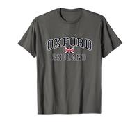 Oxford England Herren Vintage T-Shirt Grau S Crew-Ausschnitt Kurzarm Klassische Passform Unisex-Erwachsene
