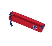 Oxford Federmäppchen für Mädchen und Jungen, Ø 4 cm rund, Stifte-Etui, langlebig, rot