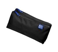 Oxford Federmäppchen für Mädchen und Jungen, Doppel-Fach, 2 Taschen, langlebig, schwarz