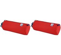 Oxford, Federmäppchen, rund, groß, mit Gummizug, 22 cm, Rot (Packung mit 2)