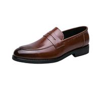 Oxford Schuhe Herren Loafer Vintage Lederschuhe Trachten Tanzschuhe Business Anzugschuhe Oktoberfest Bequem Hochzeitsschuhe Klassische Elegant Anzug,Braun,42