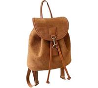 OXFUZZ Damen Leder Rucksack Handtasche Vintage Daypack Kleiner Cityrucksack Umhängetasche Arbeitstasche-Braun