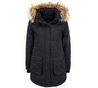 OXMO Acta Damen Wintermantel Parka Mantel mit Kapuze, Größe:L, Farbe:Black (194007)
