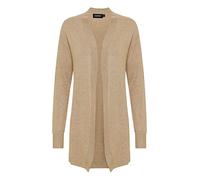 Strickjacke OXMO "Strickjacke OXKat", Damen, Gr. M, beige (cement melange), Obermaterial: 70% Viskose LENZINGu00bf ECOVEROu00bf CV LenzEcov. 30% Nylon NY., unifarben, casual, ca. Mitte Oberschenkel, S