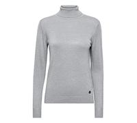 Rollkragenpullover OXMO "Rollkragenpullover OXKatja", Damen, Gr. XS, grau (mid grau melange), Obermaterial: 80% Viskose LENZINGu00bf ECOVEROu00bf CV LenzEcov. 20% Nylon NY., unifarben, casual, hüftlan