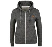 OXMO Celia Damen Sweatjacke Kapuzenjacke Hoodie mit Kapuze, Größe:L, Farbe:Black (194007)