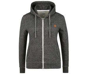 OXMO Celia Damen Sweatjacke Kapuzenjacke Hoodie mit Kapuze, Größe:L, Farbe:Black (194007)