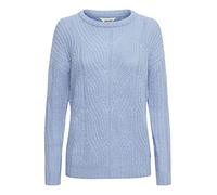 OXMO Chiara Damen Strickpullover Grobstrick Pullover mit Rundhalsausschnitt, Größe:L, Farbe:Sky Blue (163922)