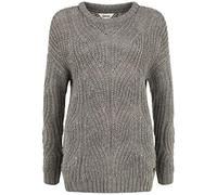 OXMO Chiara Damen Strickpullover, L, Medium Grey Melange (1802011)