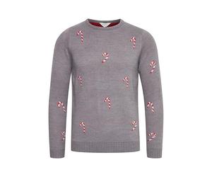 OXMO Christel Damen Weihnachtspullover, S, Medium Grey Melange (200687)
