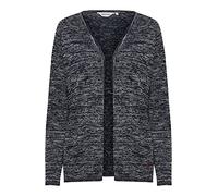 OXMO Danila Damen Strickjacke Feinstrick Cardigan Strickcardigan mit offenem V-Ausschnitt, Größe:L, Farbe:Navy (70230)