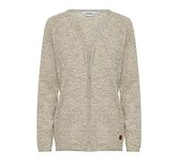 OXMO Danila Damen Strickjacke Feinstrick Cardigan Strickcardigan mit offenem V-Ausschnitt, Größe:S, Farbe:Bone White (70016)