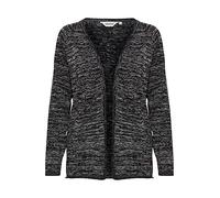 OXMO Danila Damen Strickjacke Feinstrick Cardigan Strickcardigan mit offenem V-Ausschnitt, Größe:S, Farbe:Black (70155)