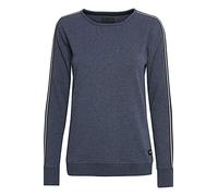 Rundhalspullover OXMO "Sweatshirt OXGabita", Damen, Gr. M, blau (insignia blau melange), Web, Obermaterial: 60% Baumwolle CO. 40% Polyester PES., unifarben, casual, normal, Rundhals, Langarm, Sweatshi