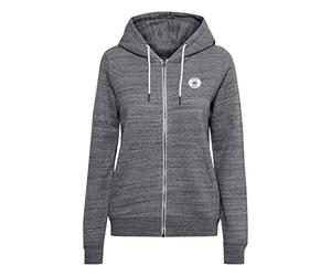 OXMO Helna Damen Sweatjacke Cardigan Sweatshirtjacke mit Kapuze, Größe:M, Farbe:Pewter Melange (1852031)