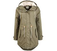 OXMO Jolina Damen Regenmantel Regenjacke Übergangsjacke, Größe:L, Farbe:Dusty Olive (180515)