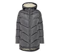 OXMO Naara Damen Steppmantel Wintermantel Winterjacke gefüttert mit hochabschließendem Kragen, Größe:L, Farbe:Iron Gate (193910)