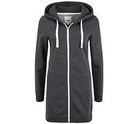 OXMO Olinda Long Damen Sweatjacke Kapuzenjacke Hoodie mit Kapuze, Größe:M, Farbe:DAR Grey M (798288)