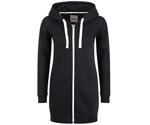 OXMO Olinda Long Damen Sweatjacke Kapuzenjacke Hoodie mit Kapuze, Größe:S, Farbe:Black (799000)