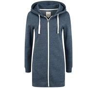 OXMO Olinda Long Damen Sweatjacke Kapuzenjacke Hoodie mit Kapuze, Größe:S, Farbe:INS Blue M (798991)