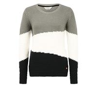 OXMO Olma Damen Strickpullover Grobstrick Pullover, Größe:L, Farbe:Pewter (185203)
