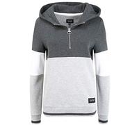 Kapuzenpullover OXMO "Hoodie OXOmara" Gr. L, grau (dunkelgrau melange), Damen, Obermaterial: 80% Polyester PES. 20% Baumwolle CO., Sweatshirts (13174948-L) dunkelgrau melange