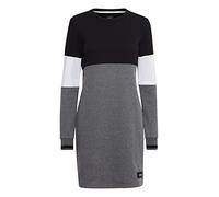 OXMO Omila Damen Sweatkleid Freizeitkleid Kleid Langarm Regular Fit, Größe:XL, Farbe:Black (194007)