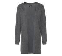 Strickjacke OXMO "Strickjacke OXAida", Damen, Gr. L, grau (dunkelgrau melange), Obermaterial: 70% Viskose CV. 30% Polyamid PA., Strickjacken Strickjacke (53168169-L) dunkelgrau melange