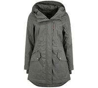 OXMO OXBella Damen Parka Übergangsmantel Lange Jacke mit Kapuze Pattentaschen Regular fit, Größe:S, Farbe:DARK GREY (792890)