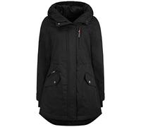 OXMO OXBella Damen Parka Übergangsmantel Lange Jacke mit Kapuze Pattentaschen Regular fit, Größe:XS, Farbe:BLACK (799000)