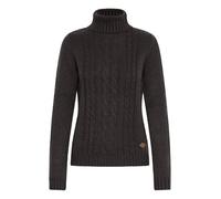 OXMO OXCathy Damen Rollkragenpullover Strickpullover Pullover mit Rollkragen Label-Badge Regular fit, Größe:S, Farbe:Black (799000)