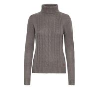 OXMO OXCathy Damen Rollkragenpullover Strickpullover Pullover mit Rollkragen Label-Badge Regular fit, Größe:L, Farbe:Dark Grey (792890)