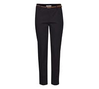 OXMO OXDaisy Pants Damen Hose Chinohose mit Kunstledergürtel Regular-Fit Baumwolle mit Stretch, Größe:42, Farbe:Black (194007)
