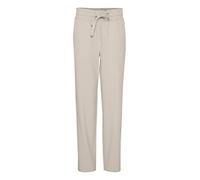 OXMO OXDania Pants Damen Hose Stoffhose mit Stretch Straight Leg Gerades Bein elastischer Bund mit Tunnelzug Regular-Fit, Größe:40, Farbe:Cement (140708)