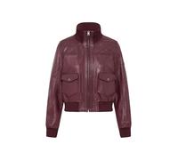 OXMO OXDenny Damen Lederjacke Bikerjacke Echtleder Regular Fit, Farbe: Burgundy (191617), Größe: 38
