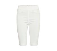 OXMO OXDITRINE Damen Chino Shorts Radlerhose Knielange Hose aus Viskose elastischer Bund Skinny-Fit, Größe:M, Farbe:Optical White (110601)