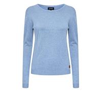 OXMO OXEdda Damen Strickpullover Feinstrick Pullover mit Rundhalsausschnitt, Größe:L, Farbe:Stonewash Melange (1739171)