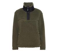 OXMO OXELINA Troyer Sweatshirt Damen Pullover Sweater mit Teddy Fell mit Stehkragen, Größe:S, Farbe:Dusty Olive (180515)