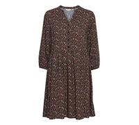 OXMO OXElva Damen Freizeitkleid Kleid Sommerkleid Midi mit 3/4-Ärmeln, Größe:40, Farbe:Burnt Orange Mix (201486)