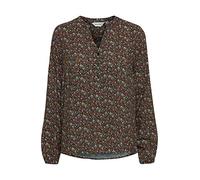 OXMO OXElvy Damen Bluse Langarm mit V-Ausschnitt, Größe:38, Farbe:Burnt Orange Mix (201486)