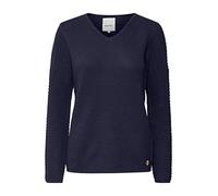 OXMO OXHanna Damen Strickpullover Feinstrick Pullover mit V-Ausschnitt 100% Baumwolle Regular fit