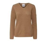 OXMO OXHanna Damen Strickpullover Feinstrick Pullover mit V-Ausschnitt 100% Baumwolle Regular fit, Größe:2XL, Farbe:Kelp (171022)