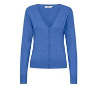 Strickjacke OXMO "Strickjacke OXHelene", Damen, Gr. L, blau (strong blau melange), Obermaterial: 80% Viskose CV. 20% Nylon NY., Strickjacken Strickjacke (84007769-L) strong blau melange