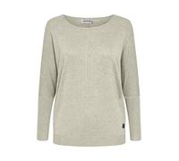 Strickpullover OXMO "Strickpullover OXHerdis", Damen, Gr. XL, grau (oyster grau melange), Obermaterial: 80% Viskose LENZING ECOVERO CV LenzEcov. 20% Nylon NY., meliert, casual, hüftlang, Rundhals, Lan