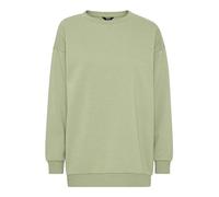OXMO OXHillary Damen Langer Sweatshirt Pullover Longpullover mit runder Rippkragen Rippbündchen Baumwollmischung Loose fit, Größe:L, Farbe:Seagrass (166008)