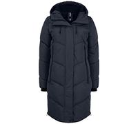 OXMO OXJuna Damen Wintermantel Parka Mantel mit Kapuze Gummizug Reißverschlusstaschen Seiten-Reißverschlüsse Regular fit, Größe:L, Farbe:Black (194007)