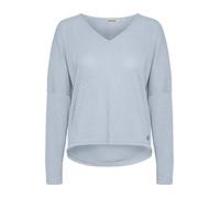 Strickpullover OXMO "Strick-V-Pullover OXKatla" Gr. S, blau (kentucky blau) Damen Pullover (94528932-S) kentucky blau