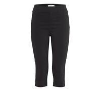 OXMO OXKEANA Damen Hose Stoffhose Caprihose aus Viskose mit Stretch elastischer Bund Skinny-Fit, Größe:XL, Farbe:Black (200451)