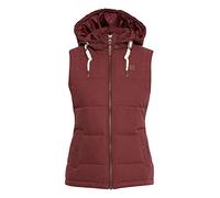 OXMO OXLew Damen Weste Steppweste Outdoor Weste mit Kapuze Eingrifftaschen Baumwollmischung Regular fit, Größe:M, Farbe:WINE RED (790985)